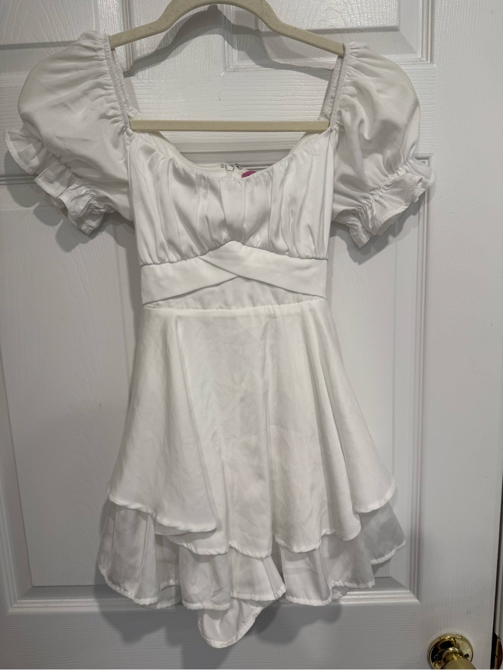 White Puff Sleeve Romper